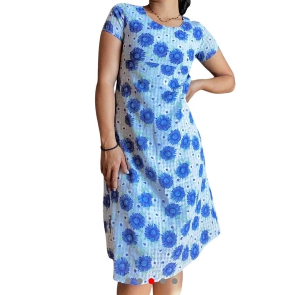Vintage 90s All That Jazz Women's Blue Dress